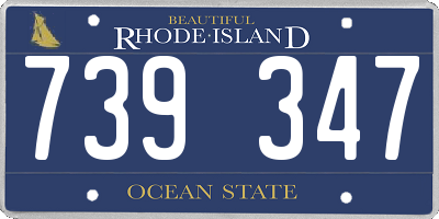 RI license plate 739347