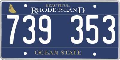 RI license plate 739353