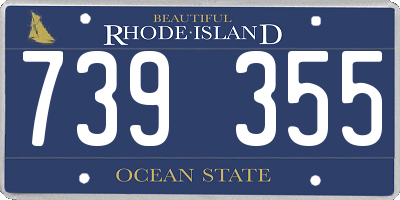 RI license plate 739355