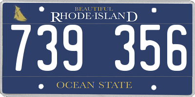 RI license plate 739356