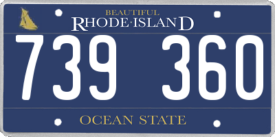 RI license plate 739360