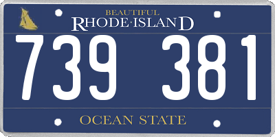 RI license plate 739381