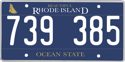 RI license plate 739385