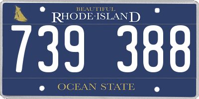 RI license plate 739388