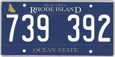 RI license plate 739392