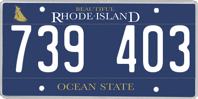 RI license plate 739403