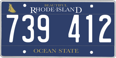 RI license plate 739412