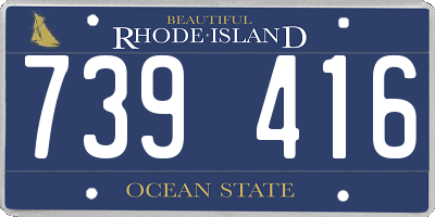 RI license plate 739416