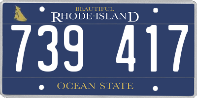RI license plate 739417
