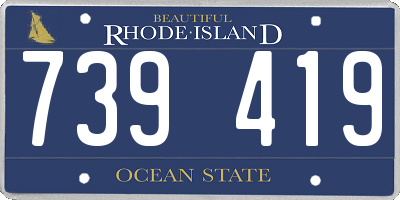 RI license plate 739419
