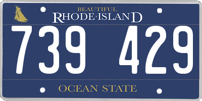 RI license plate 739429
