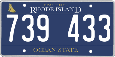 RI license plate 739433
