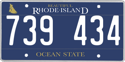 RI license plate 739434