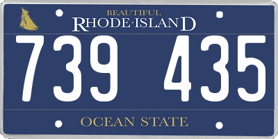 RI license plate 739435