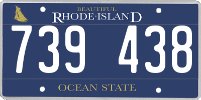 RI license plate 739438