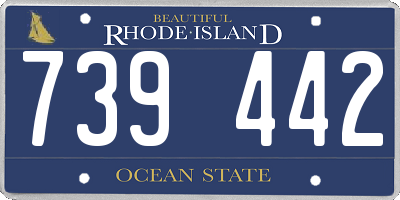 RI license plate 739442