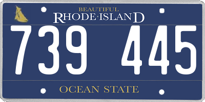 RI license plate 739445