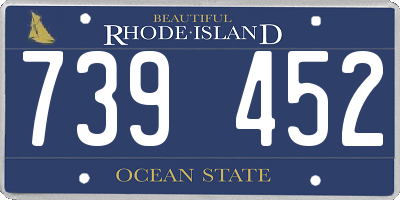 RI license plate 739452