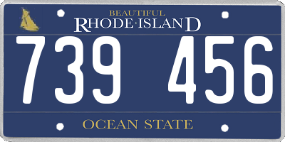 RI license plate 739456