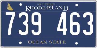 RI license plate 739463