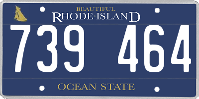 RI license plate 739464