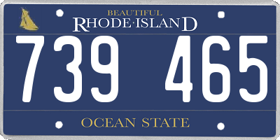 RI license plate 739465