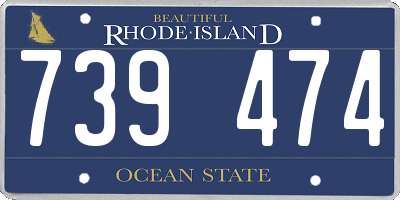 RI license plate 739474