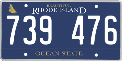 RI license plate 739476