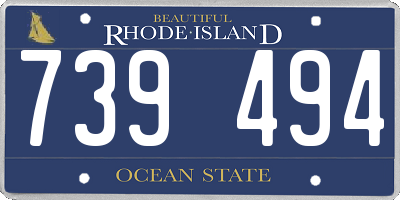 RI license plate 739494