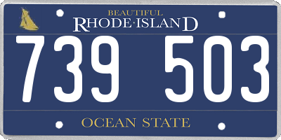 RI license plate 739503
