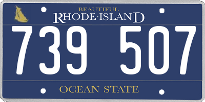 RI license plate 739507