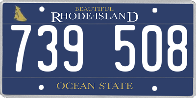RI license plate 739508