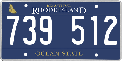RI license plate 739512