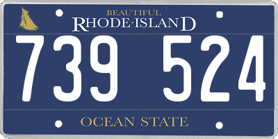 RI license plate 739524