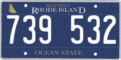 RI license plate 739532