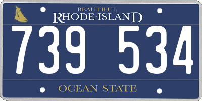 RI license plate 739534