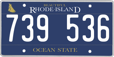 RI license plate 739536