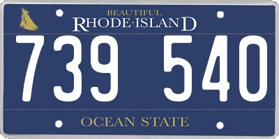 RI license plate 739540