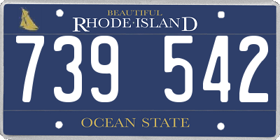 RI license plate 739542