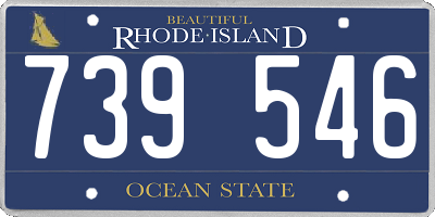 RI license plate 739546