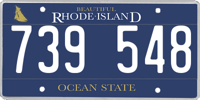 RI license plate 739548