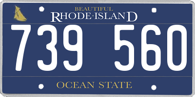 RI license plate 739560