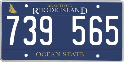 RI license plate 739565