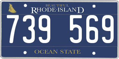 RI license plate 739569