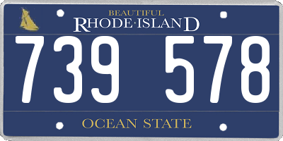 RI license plate 739578
