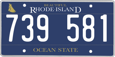 RI license plate 739581