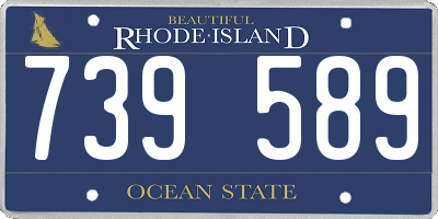 RI license plate 739589