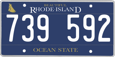 RI license plate 739592