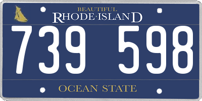 RI license plate 739598