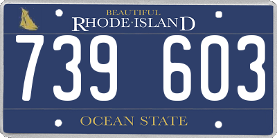 RI license plate 739603